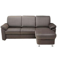ECKSOFA in Webstoff Dunkelgrau  220/163 cm  - Chromfarben/Dunkelgrau, KONVENTIONELL, Textil/Metall (220/163cm) - Beldomo System
