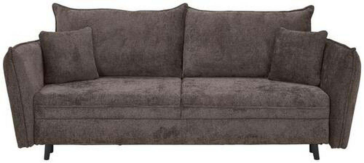 SCHLAFSOFA in Chenille Graubraun  - Graubraun/Schwarz, Konventionell, Holz/Textil (238/99/108cm) - MID.YOU