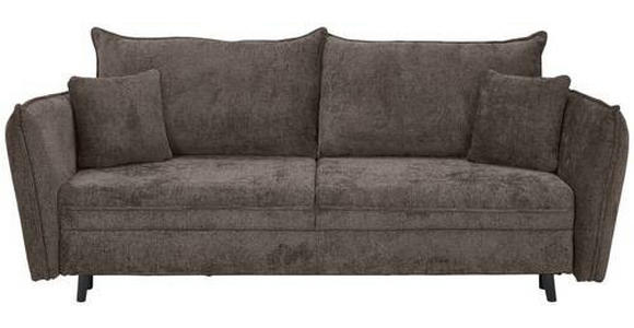SCHLAFSOFA in Chenille Graubraun - Graubraun/Schwarz, KONVENTIONELL, Holz/Textil (238/99/108cm) - Carryhome