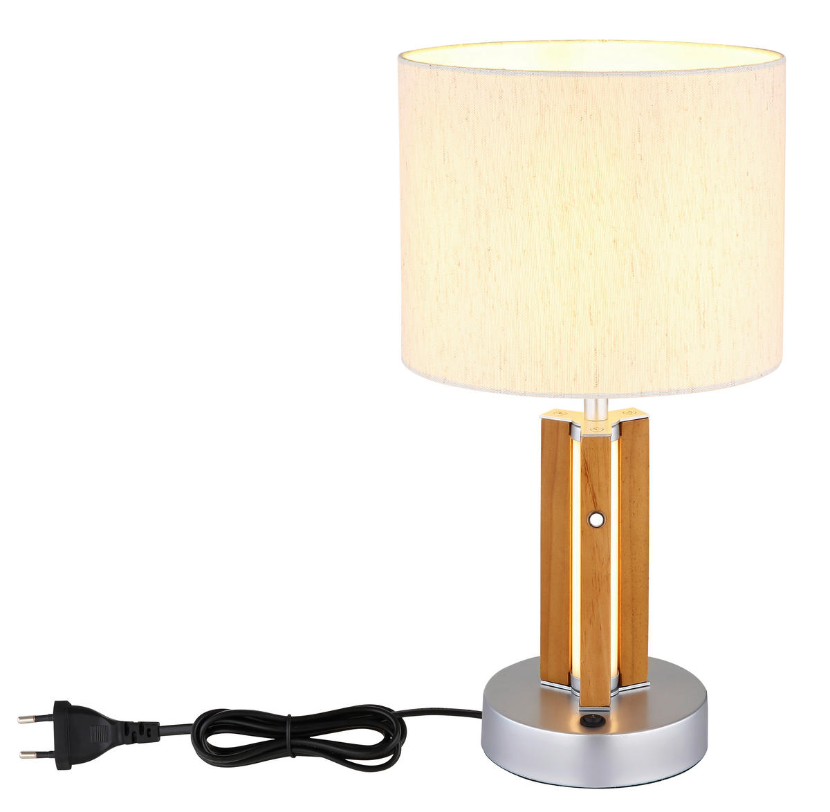 LED-TISCHLEUCHTE TAUGUS 25/45 cm   - Dunkelbraun/Naturfarben, Design, Holz/Kunststoff (25/45cm)
