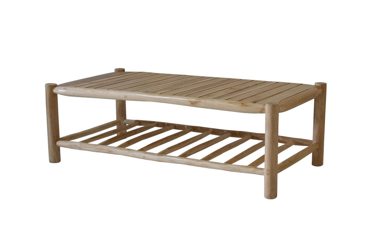 COUCHTISCH Teakholz massiv 140/70/45 cm rechteckig Naturfarben  - Naturfarben, Design, Holz (140/70/45cm) - Livetastic