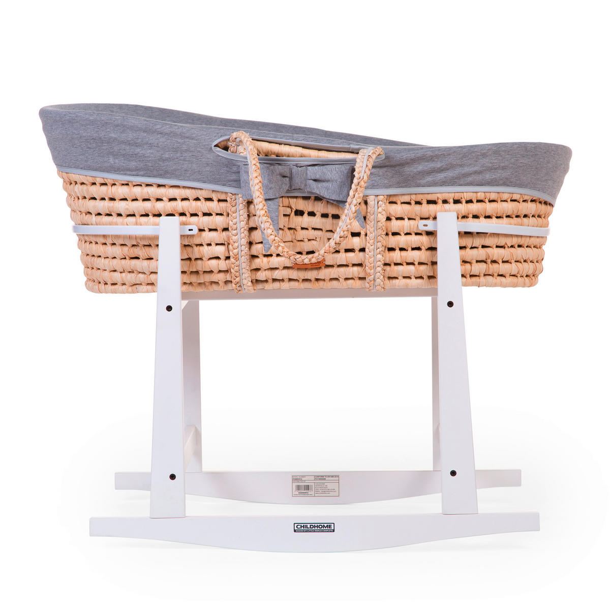 WIEGENGESTELL Rocking Stand Schaukelwiege für Moseskorb  Weiß  - Weiß, KONVENTIONELL, Holzwerkstoff (85/46/54cm) - Childhome