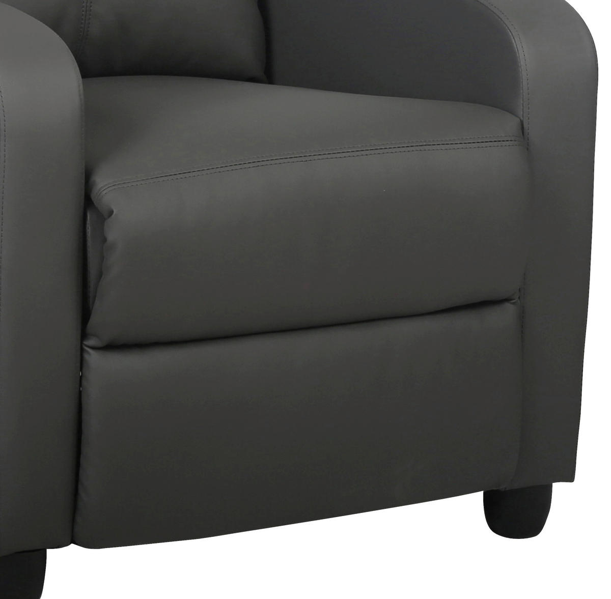 RELAXSESSEL Lederlook    - Schwarz/Grau, MODERN, Textil (69/75-100,5/87-157cm) - MID.YOU