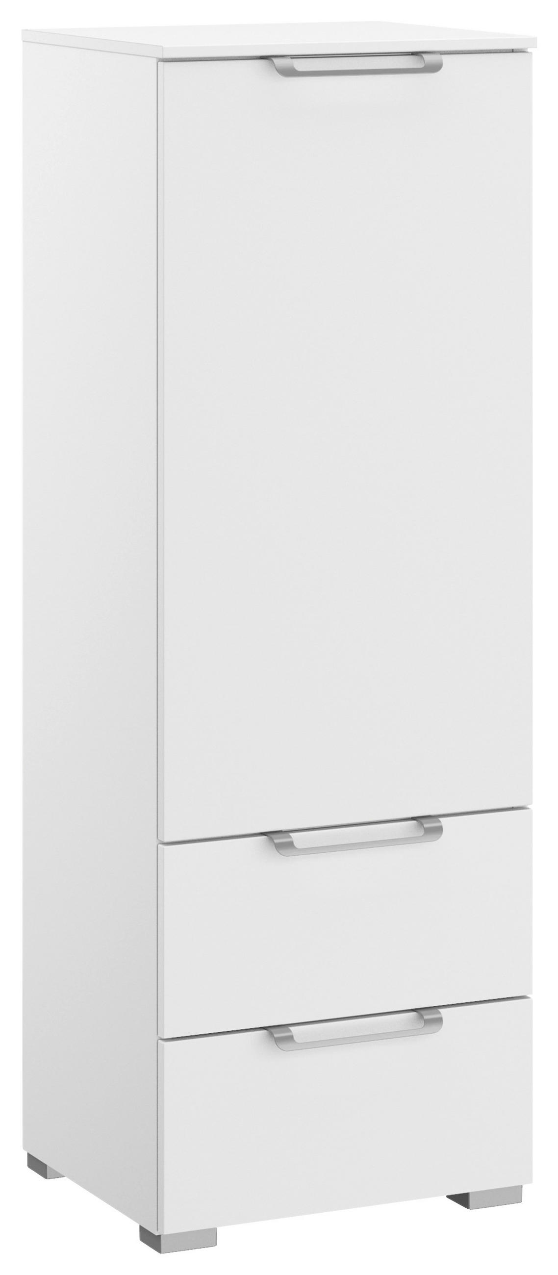 KOMMODE 40/119/42 cm Weiss  - Weiss/Silberfarben, Design, Holzwerkstoff/Kunststoff (40/119/42cm) - Novel