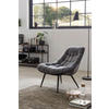 XXL-SESSEL - Schwarz/Grau, MODERN, Textil/Metall (76/85,6/85,6cm) - Livetastic
