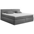 FAMILIENBOXSPRINGBETT - Dunkelgrau/Schwarz, LIFESTYLE, Kunststoff/Textil (240/200cm) - Esposa