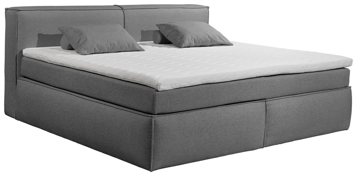 BOXSPRINGBETT 240/200 cm  in Dunkelgrau  - Dunkelgrau/Schwarz, LIFESTYLE, Kunststoff/Textil (240/200cm) - Boxxx