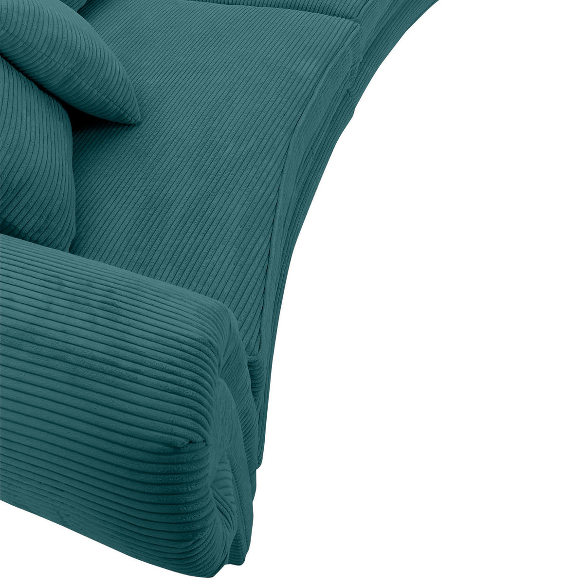 MEGASOFA Cord Türkis  - Türkis/Schwarz, ROMANTIK / LANDHAUS, Holz/Textil (276/81/140cm) - Landscape