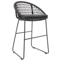 GARTEN-BARHOCKER Anthrazit, Grau  - Anthrazit/Grau, Design, Textil/Metall (54,5/88/51,5cm)