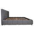 POLSTERBETT Lattenrost, Bettkasten Anthrazit 140/200 cm  - Anthrazit/Schwarz, KONVENTIONELL, Holz/Kunststoff (140/200cm) - Carryhome