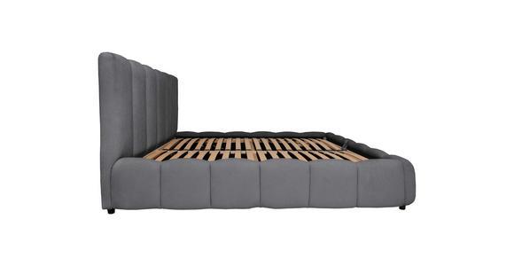 POLSTERBETT Lattenrost, Bettkasten Anthrazit 140/200 cm  - Anthrazit/Schwarz, KONVENTIONELL, Holz/Kunststoff (140/200cm) - Carryhome
