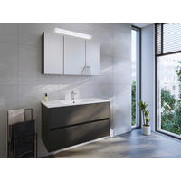 BADEZIMMER 2-teilig  in 100 cm  - Graphitfarben/Weiß, Basics, Keramik/Holzwerkstoff (100cm) - MID.YOU