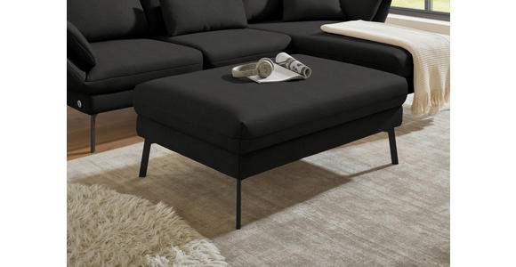 ECKSOFA  in Flachgewebe Anthrazit  255-365/175-224 cm  - Anthrazit/Schwarz, Design, Textil/Metall (255-365/175-224cm) - Dieter Knoll