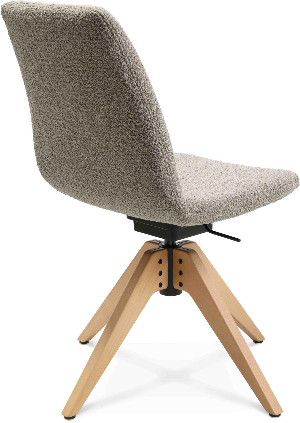 STUHL  in Flachgewebe  - Ecru/Eichefarben, Design, Holz/Textil (46/82,5-85,25/55cm) - Johann Jakob