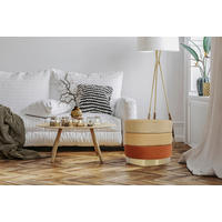 TABURE, kovina, tekstil, leseni material večbarvno, oranžna  - večbarvno/oranžna, Design, kovina/tekstil (50/42/50cm) - Kayoom