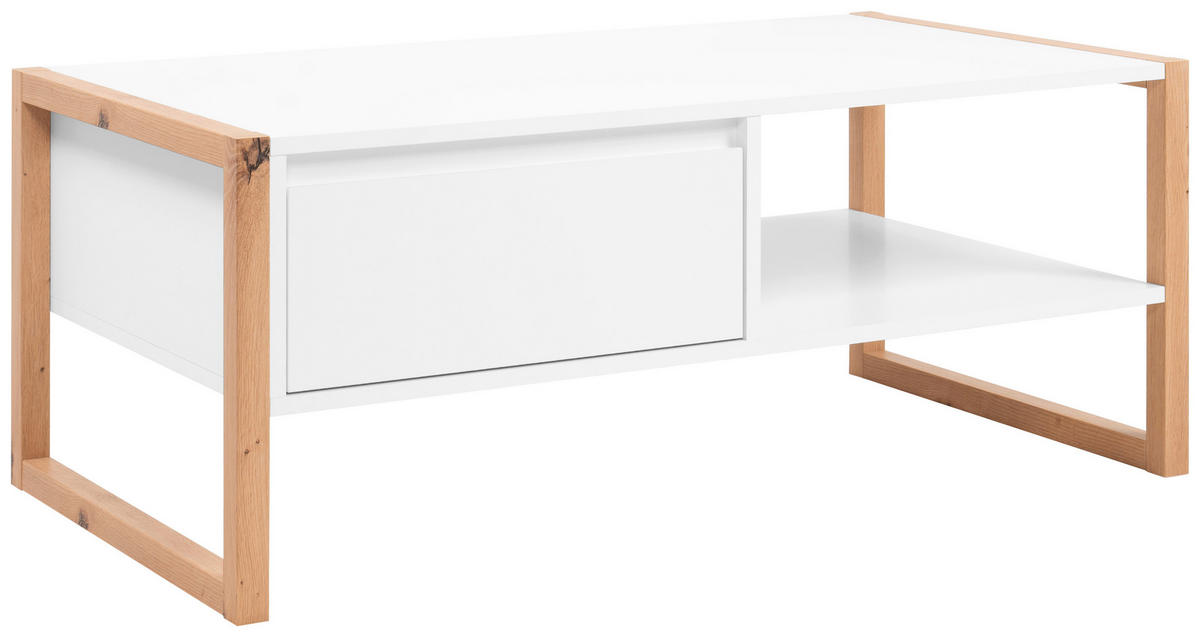 COUCHTISCH rechteckig Weiß, Eiche Artisan  - Weiß/Eiche Artisan, Design, Holzwerkstoff (100/40/55cm) - MID.YOU