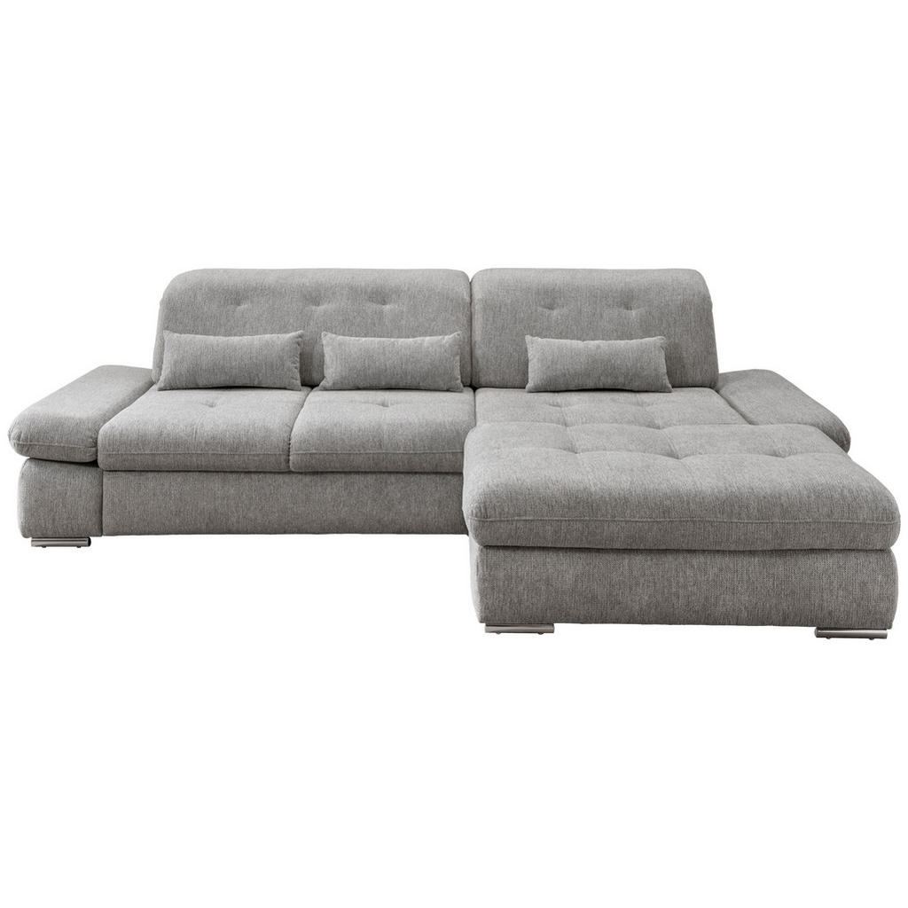 Ecksofa Mit Schlaffunktion Dalida Silberfarben Chenille