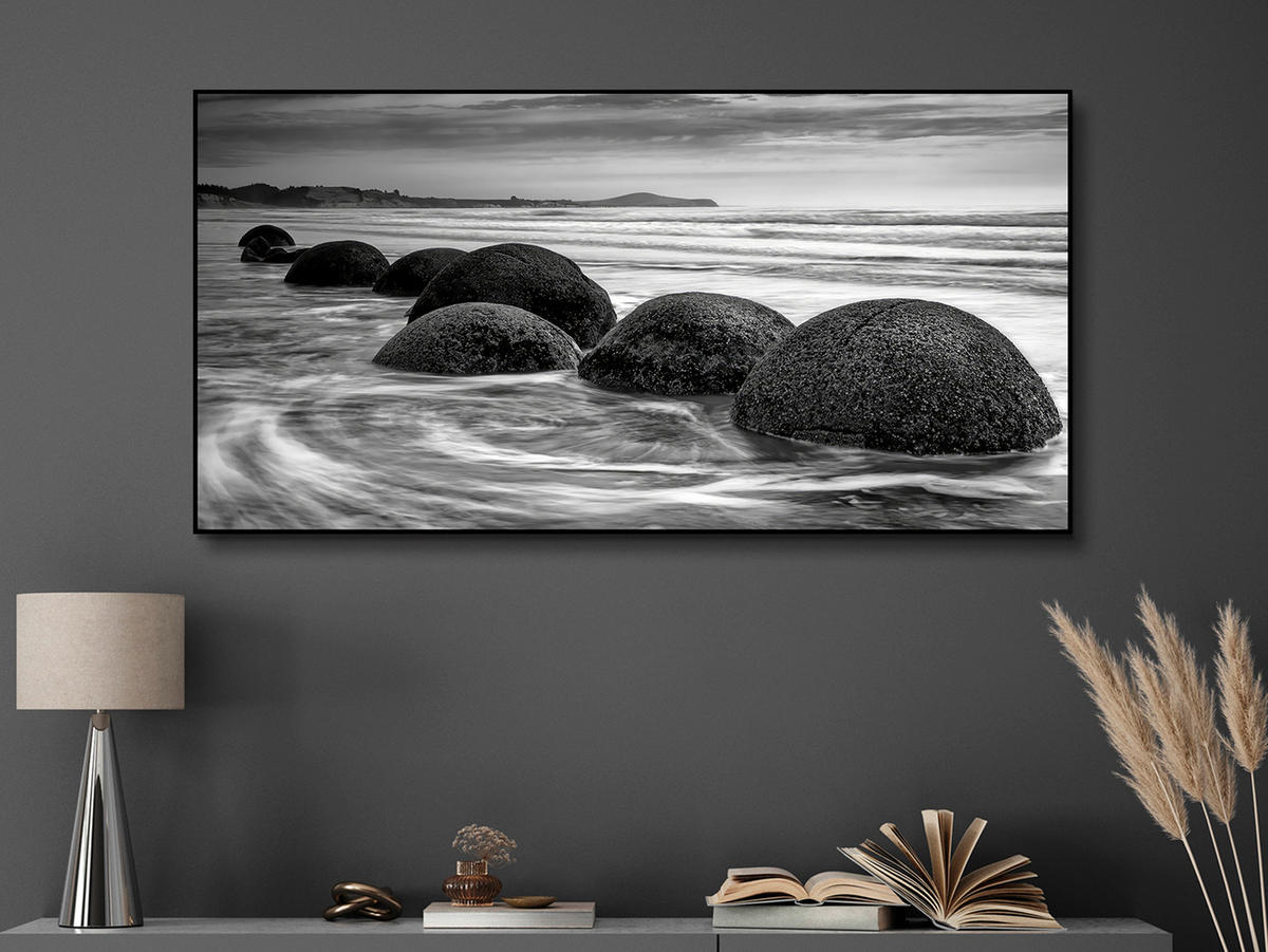 GLASBILD 140/70 cm  - Multicolor/Schwarz, Natur, Glas/Holzwerkstoff (140/70cm) - Monee