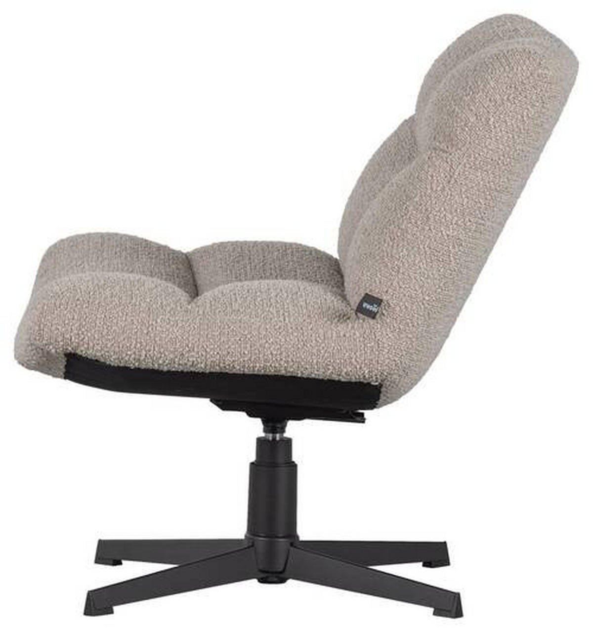 SESSEL Bouclé Sandfarben    - Sandfarben/Schwarz, Design, Textil/Metall (75/80/75cm) - Ambia Home