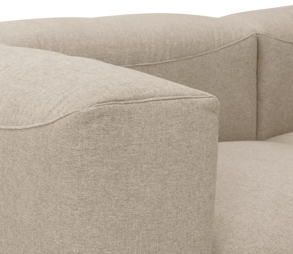 ECKSOFA in Flachgewebe Creme   - Creme, Design, Kunststoff/Textil (275/73/160cm) - Max Winzer
