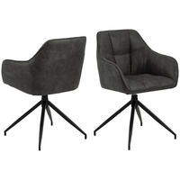 STOL   sammet  antracit, svart  - svart/antracit, Design, metall/textil (59/84,5/54,5cm) - Novel