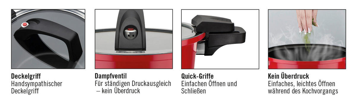 KOCHTOPF Energiespartopf 6 l  - Rot, Basics, Metall (24/16cm) - GSW
