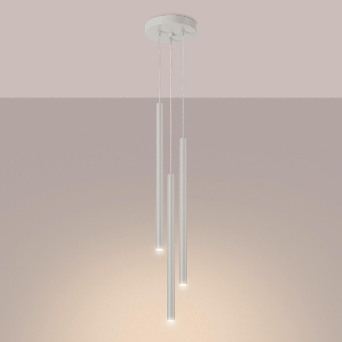 HÄNGELEUCHTE PASTELO 19.5/19.5/104 cm  - Beige, Design, Metall (19.5/19.5/104cm)