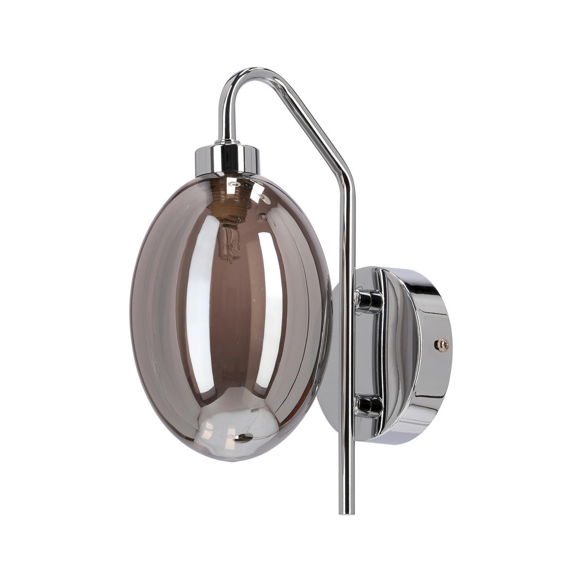 WANDLEUCHTE Lukka 17/10/25 cm   - Chromfarben/Edelstahlfarben, Design, Glas/Metall (17/10/25cm)