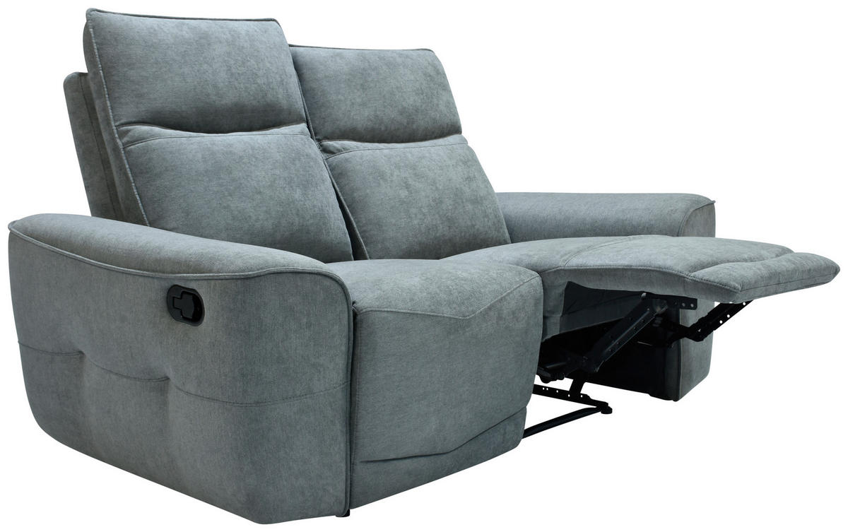 KÉTÜLÉSES KANAPÉ fém, műanyag, textil, faalapú anyag szürke  - fekete/szürke, Konventionell, műanyag/faalapú anyag (170cm) - Celina Home