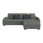 ECKSOFA Blaugrau Webstoff  - Chromfarben/Blaugrau, Design, Kunststoff/Textil (320/226cm) - Carryhome