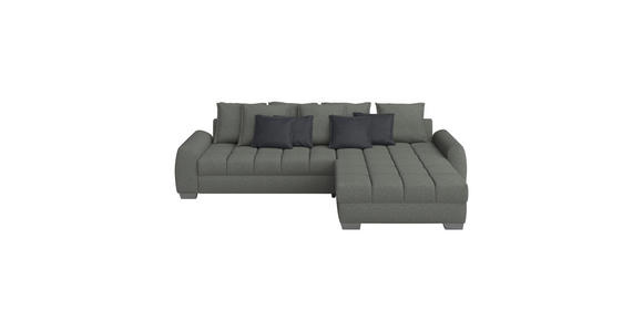 ECKSOFA Blaugrau Mikrofaser  - Chromfarben/Blaugrau, Design, Kunststoff/Textil (320/226cm) - Carryhome