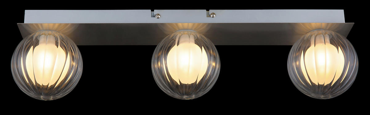 BADEZIMMER-DECKENLEUCHTE    50/10/12,5 cm  - Klar, Konventionell, Glas/Metall (50/10/12,5cm) - Globo
