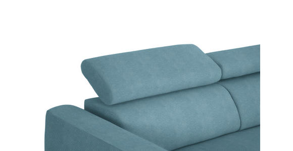 ECKSOFA in Feincord Türkis 280/205 cm - Türkis/Schwarz, Design, Textil/Metall (280/205cm) - Xora