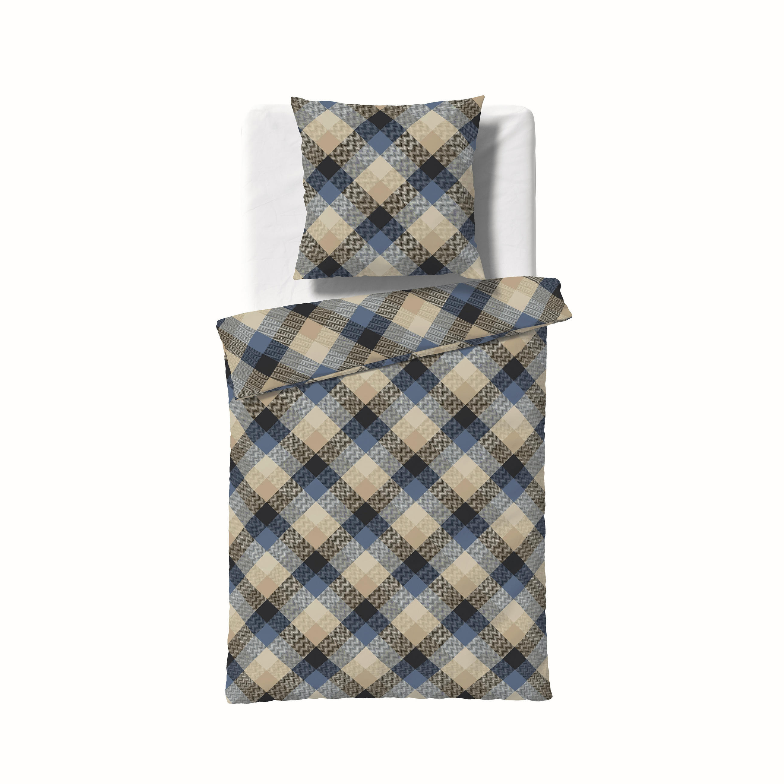 BETTWÄSCHE Aspen Biber 135/200 cm  - Blau, KONVENTIONELL, Textil (135/200cm) - Fleuresse