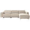 ECKSOFA Beige Echtleder  - Chromfarben/Beige, Design, Leder/Metall (292/177cm) - Pure Home Lifestyle