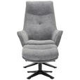 RELAXSESSELSET Webstoff Relaxfunktion, Hocker    - Schwarz/Grau, Design, Textil/Metall (73/108/83cm) - Cantus