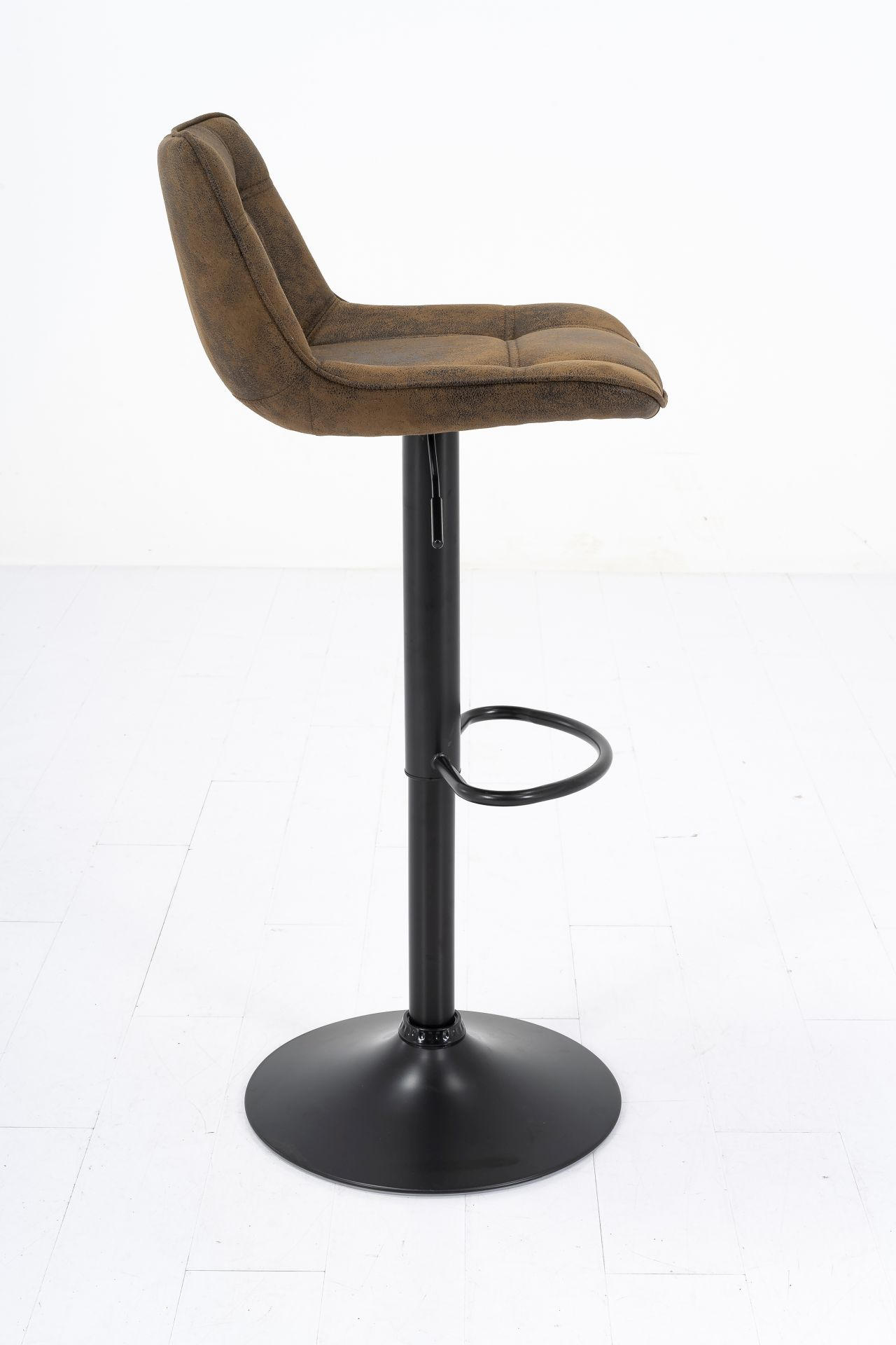 BARHOCKER in Metall, Textil Braun  - Schwarz/Braun, Modern, Textil/Metall (44/105/49cm) - MID.YOU
