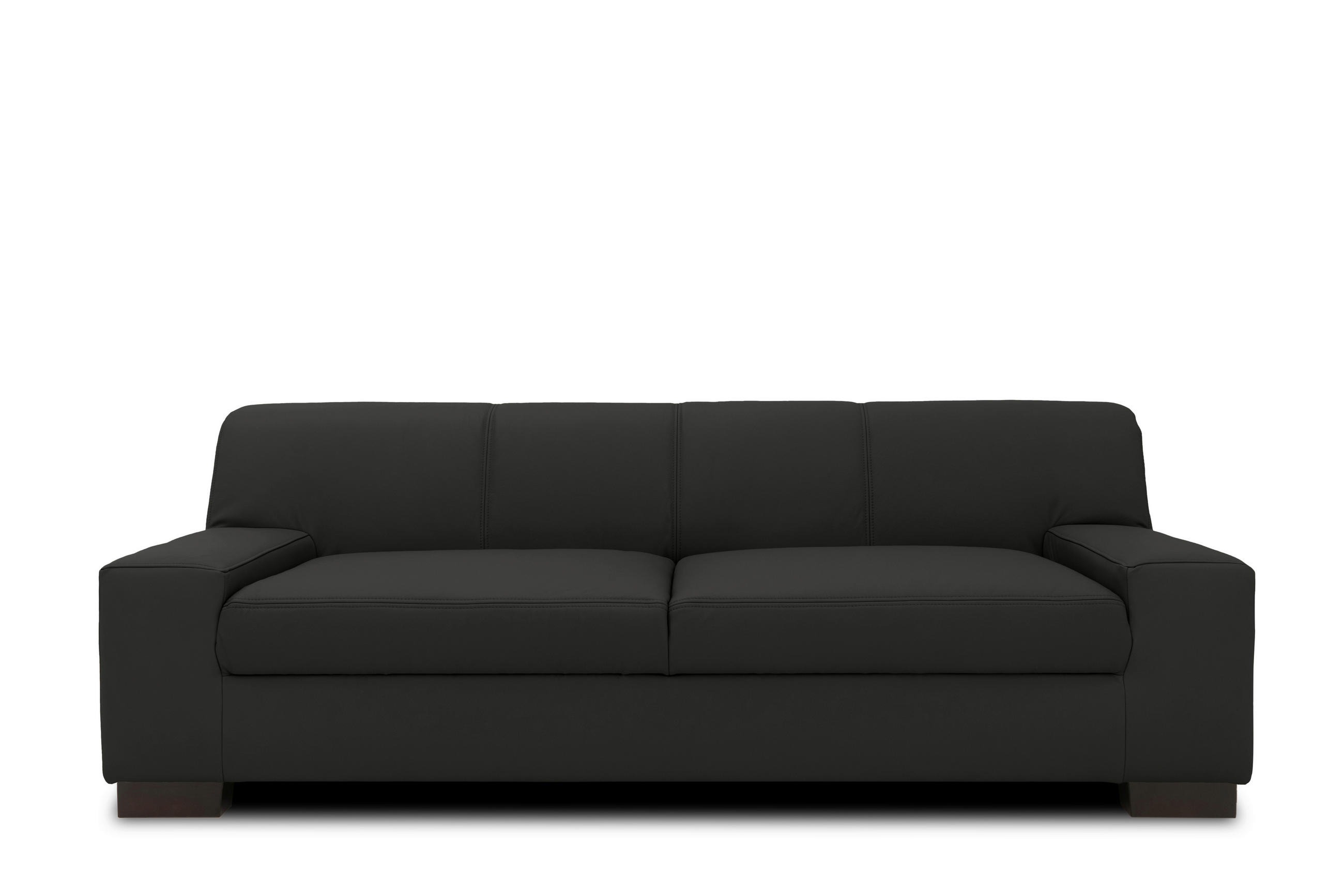 3-SITZER-SOFA in Lederlook Schwarz  - Wengefarben/Schwarz, Design, Holz/Textil (212/74/85cm) - MID.YOU