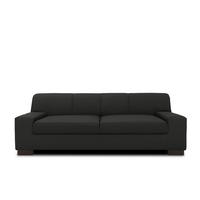 3-SITZER-SOFA in Lederlook Schwarz  - Wengefarben/Schwarz, Design, Holz/Textil (212/74/85cm) - MID.YOU