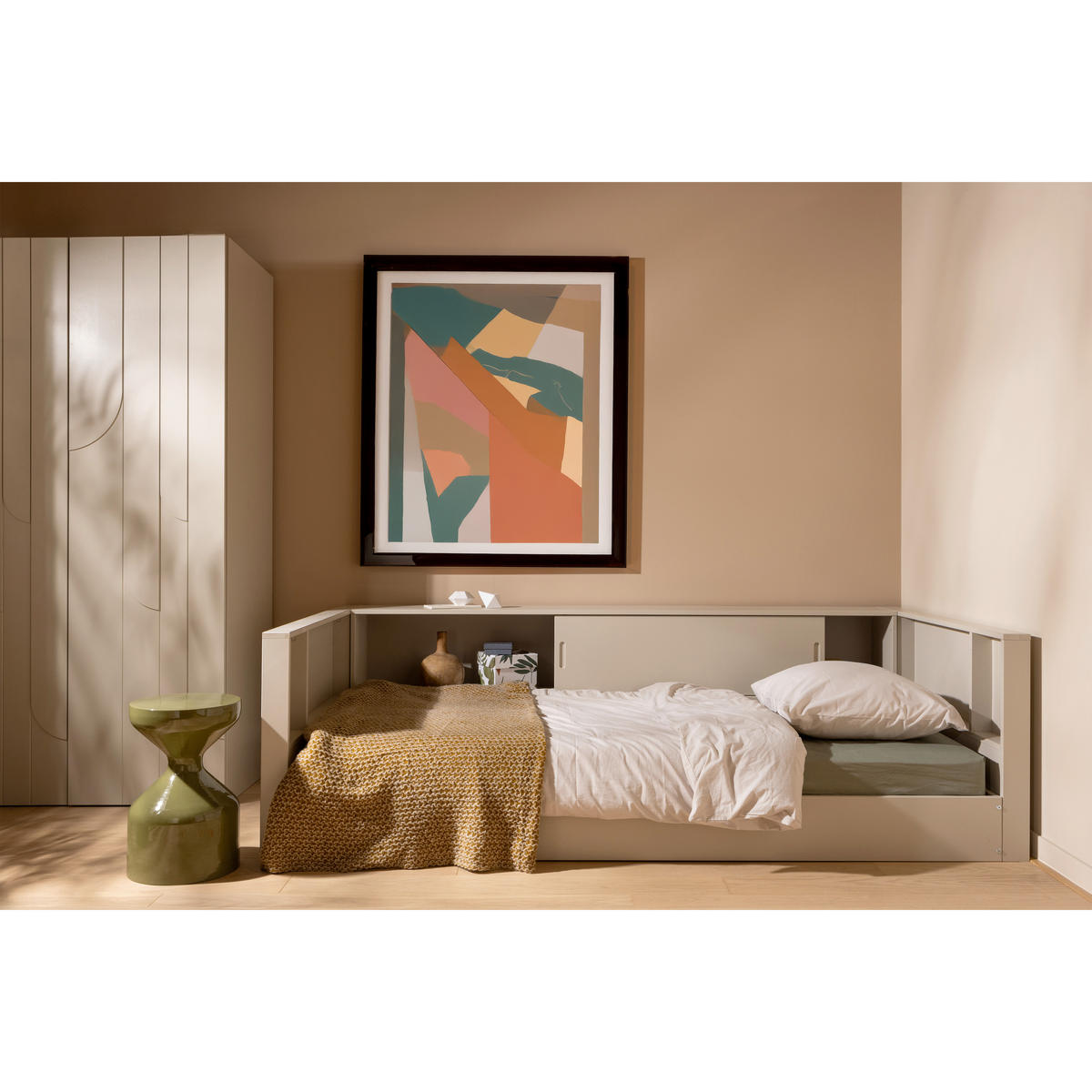 BODENBETT. - Grau, Basics, Holz (90/200cm) - MID.YOU