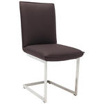 SCHWINGSTUHL in Nickel Echtleder pigmentiert  - Edelstahlfarben/Dunkelbraun, Design, Leder/Metall (48/93/65cm) - Ambiente