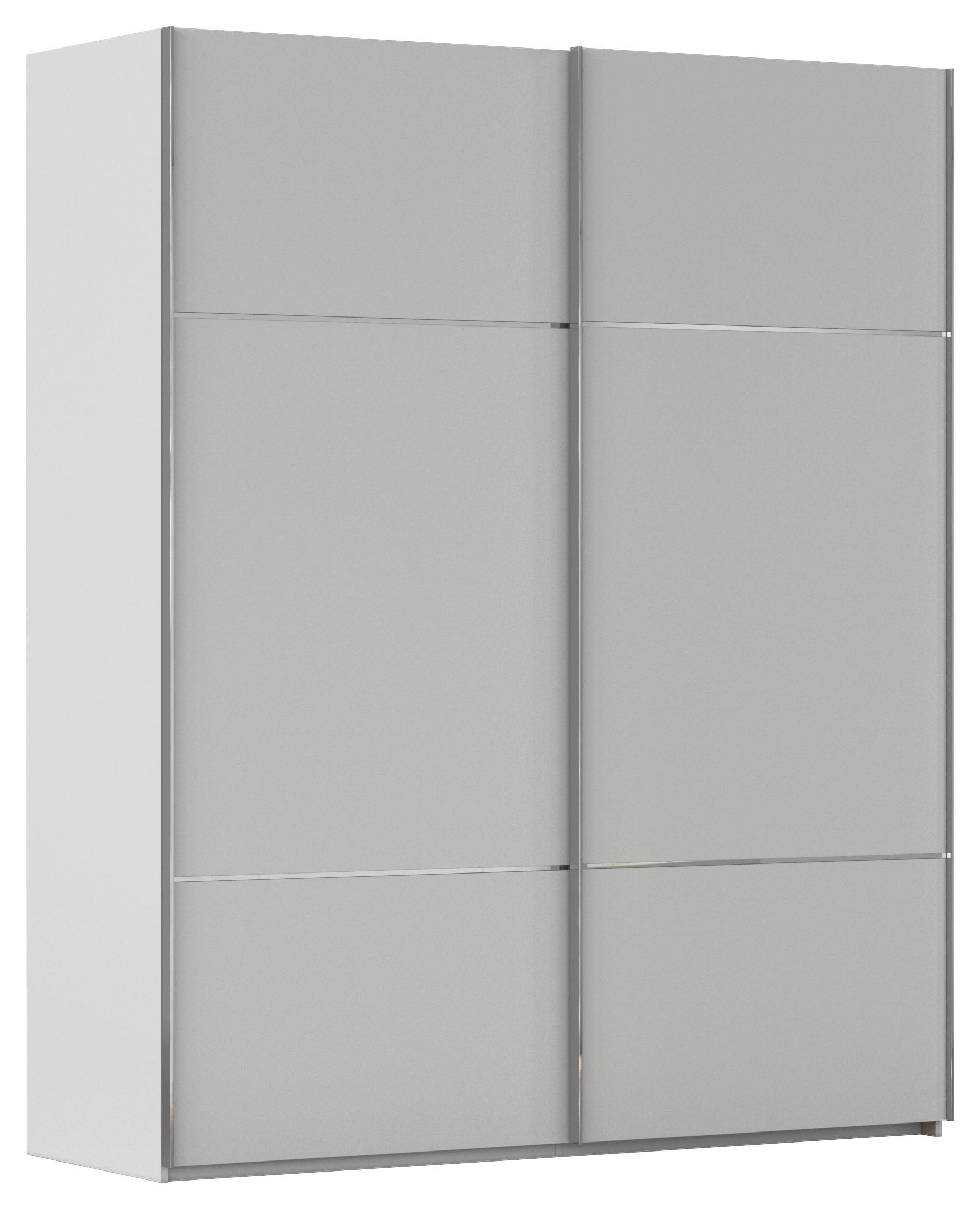 SCHWEBETÜRENSCHRANK  in Grau  - Chromfarben/Grau, KONVENTIONELL, Holzwerkstoff/Metall (181/223/68cm) - Novel