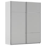 SCHWEBETÜRENSCHRANK  in Grau  - Chromfarben/Grau, KONVENTIONELL, Holzwerkstoff/Metall (181/223/68cm) - Novel