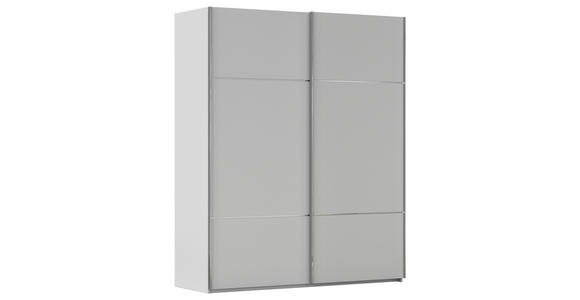 SCHWEBETÜRENSCHRANK  in Grau  - Chromfarben/Grau, KONVENTIONELL, Holzwerkstoff/Metall (181/223/68cm) - Novel