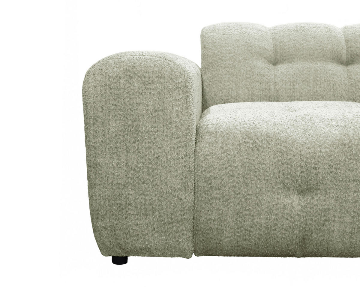 ECKSOFA RUNO Beige Bouclé  - Beige/Schwarz, Design, Kunststoff/Textil (270/175cm) - MID.YOU