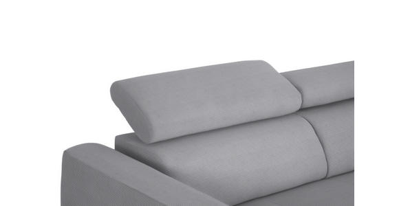 ECKSOFA in Feincord Grau 280/205 cm - Schwarz/Grau, Design, Textil/Metall (280/205cm) - Xora