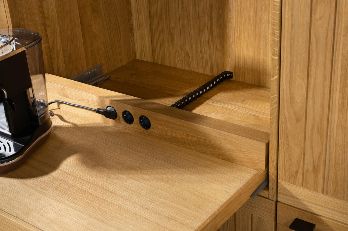 EINBAUKÜCHE   - Eichefarben, Design, Glas/Holz - TEAM 7