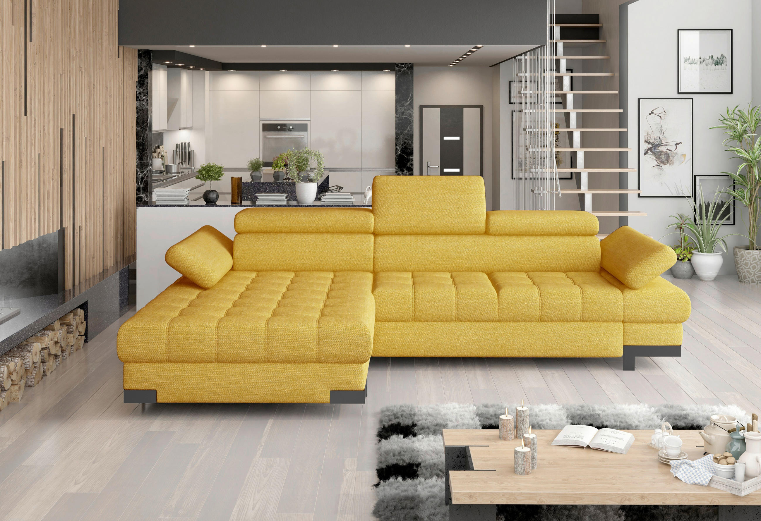 COLTAR EXTENSIBIL galben  - galben, Design (173/270cm) - Welnova