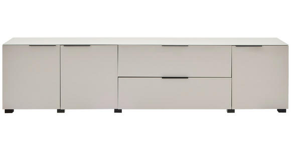 LOWBOARD - Kaschmir/Schwarz, Design, Glas/Holzwerkstoff (225/54.7/42cm) - Novel