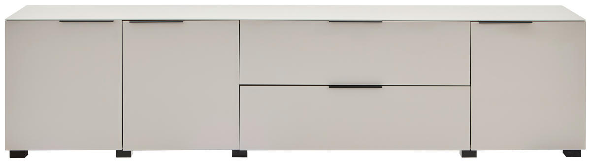 LOWBOARD  in 225/54.7/42 cm  - Kaschmir/Schwarz, Design, Glas/Holzwerkstoff (225/54.7/42cm) - Novel